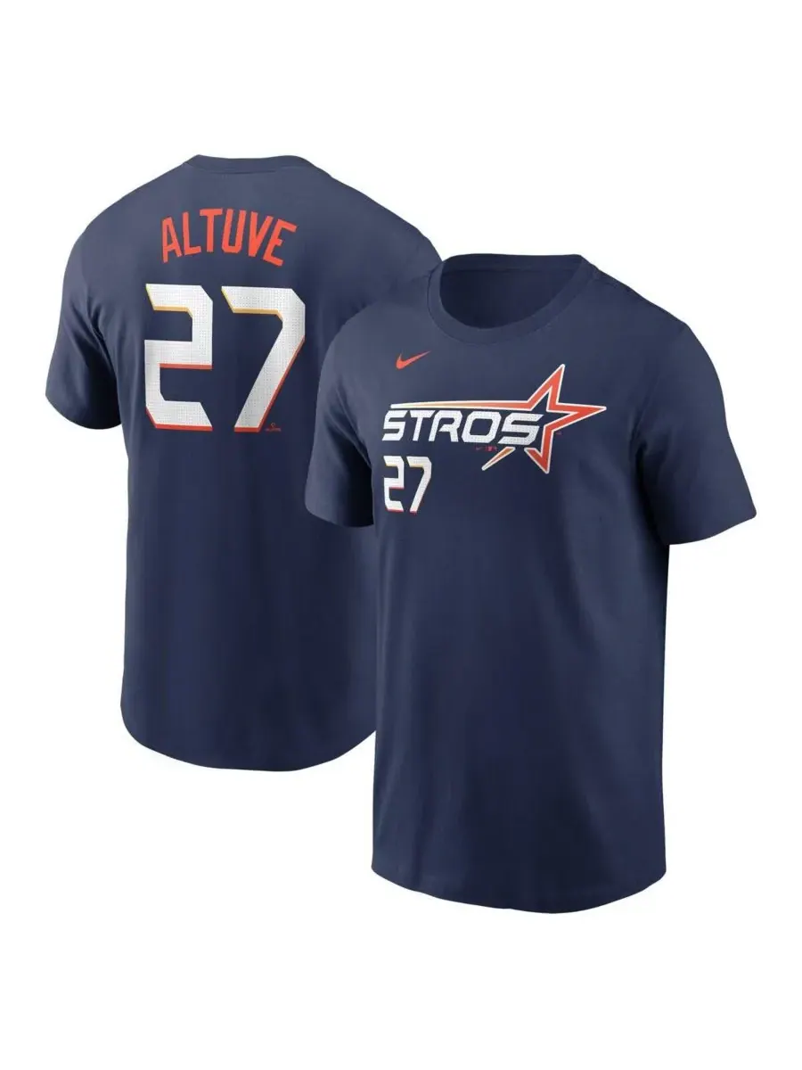 Nike Мужская футболка Jose Altuve Navy Houston Astros 2025 City Connect Fuse Name Number — изображение 1 из 3, темно-синий