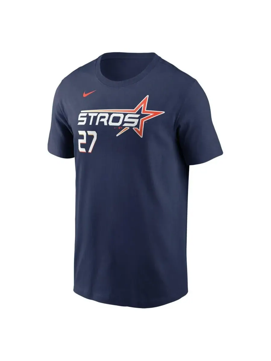 Nike Мужская футболка Jose Altuve Navy Houston Astros 2025 City Connect Fuse Name Number — изображение 2 из 3, темно-синий