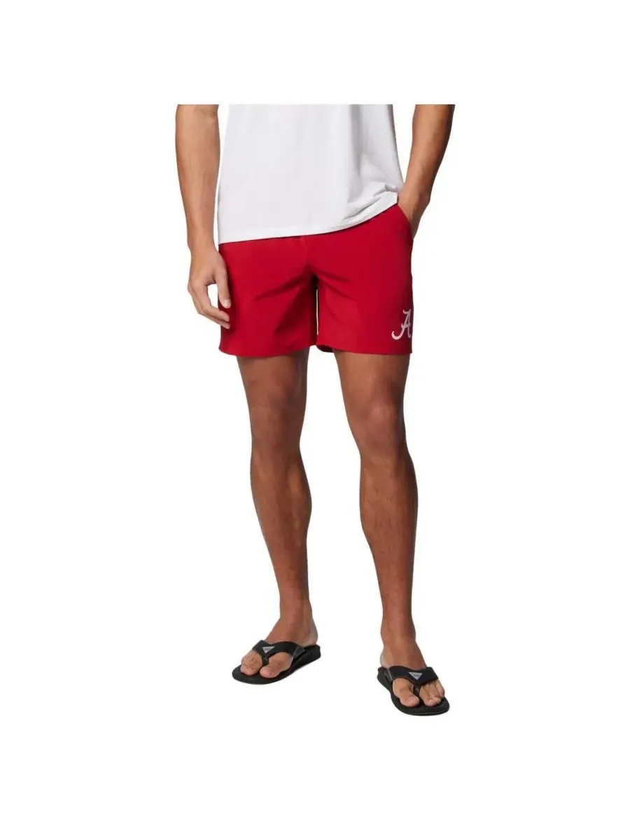 Columbia Мужские шорты Crimson Alabama Crimson Tide PFG Terminal Roamer Omni-Shade Stretch Shorts — изображение 1 из 2