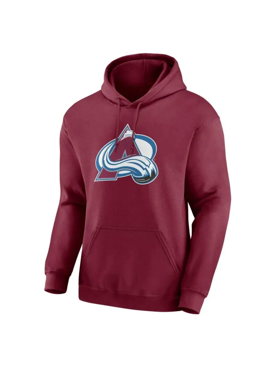 Худи с капюшоном для мужчин Colorado Avalanche Logo Athletic — изображение 2 из 3, бордовый