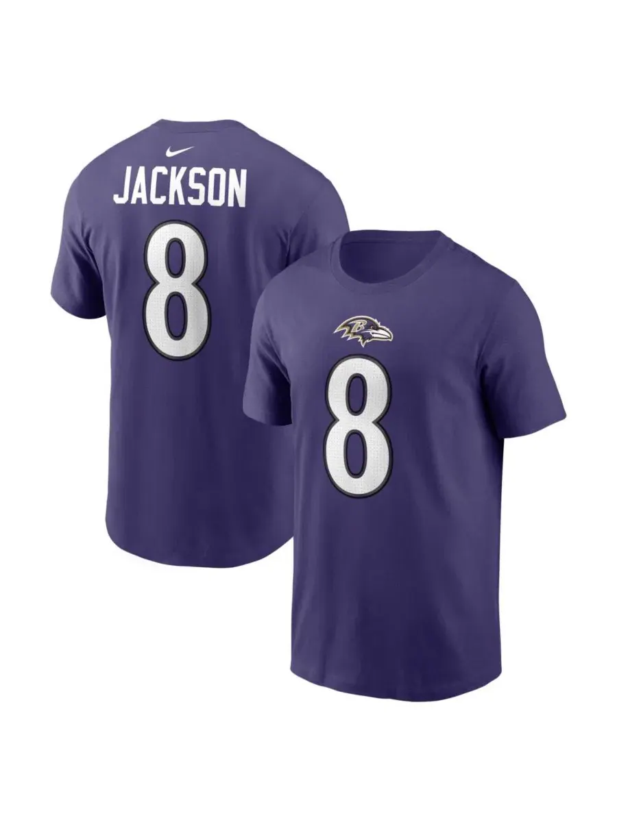 Футболка с принтом Lamar Jackson Baltimore Ravens Nike — изображение 1 из 3, фиолетовый