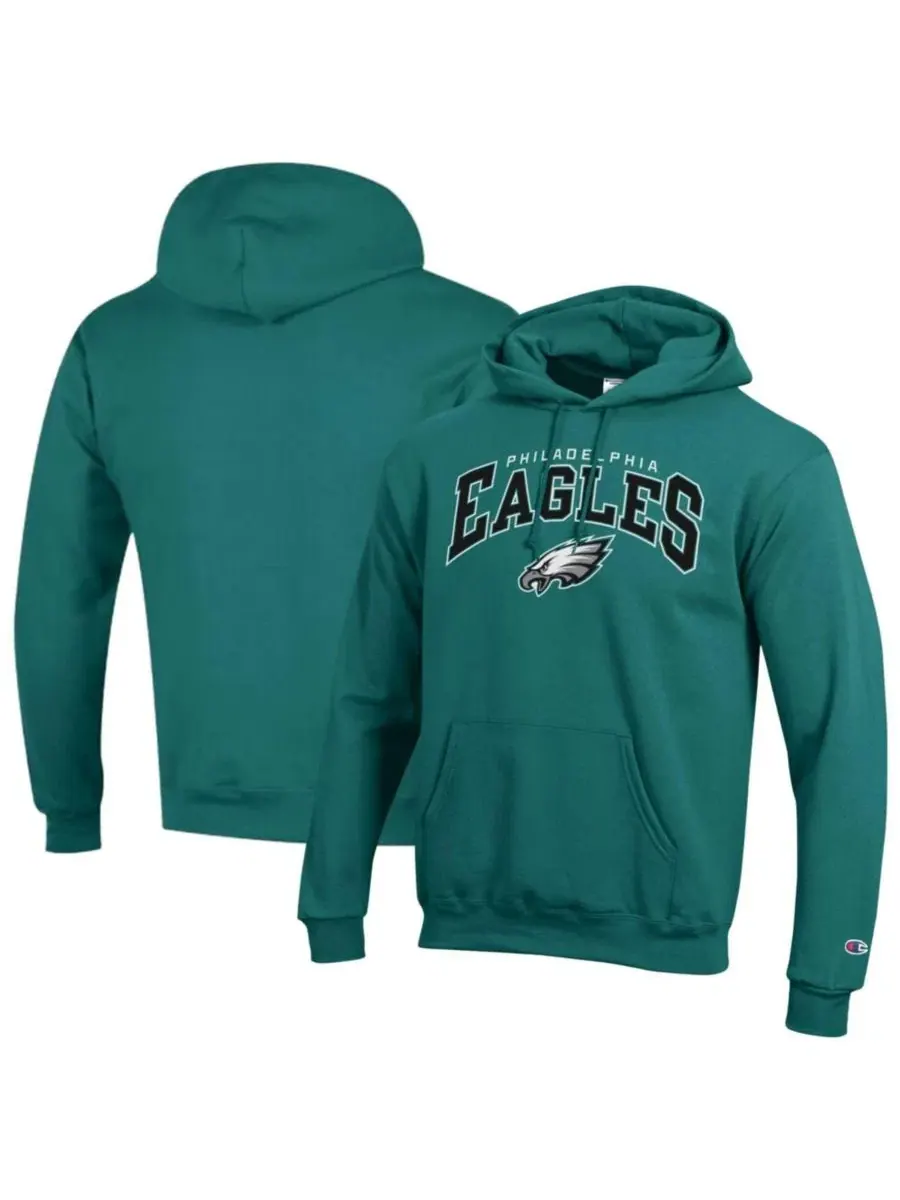 Худи с логотипом Champion Philadelphia Eagles Midnight Green — изображение 1 из 3, зеленый