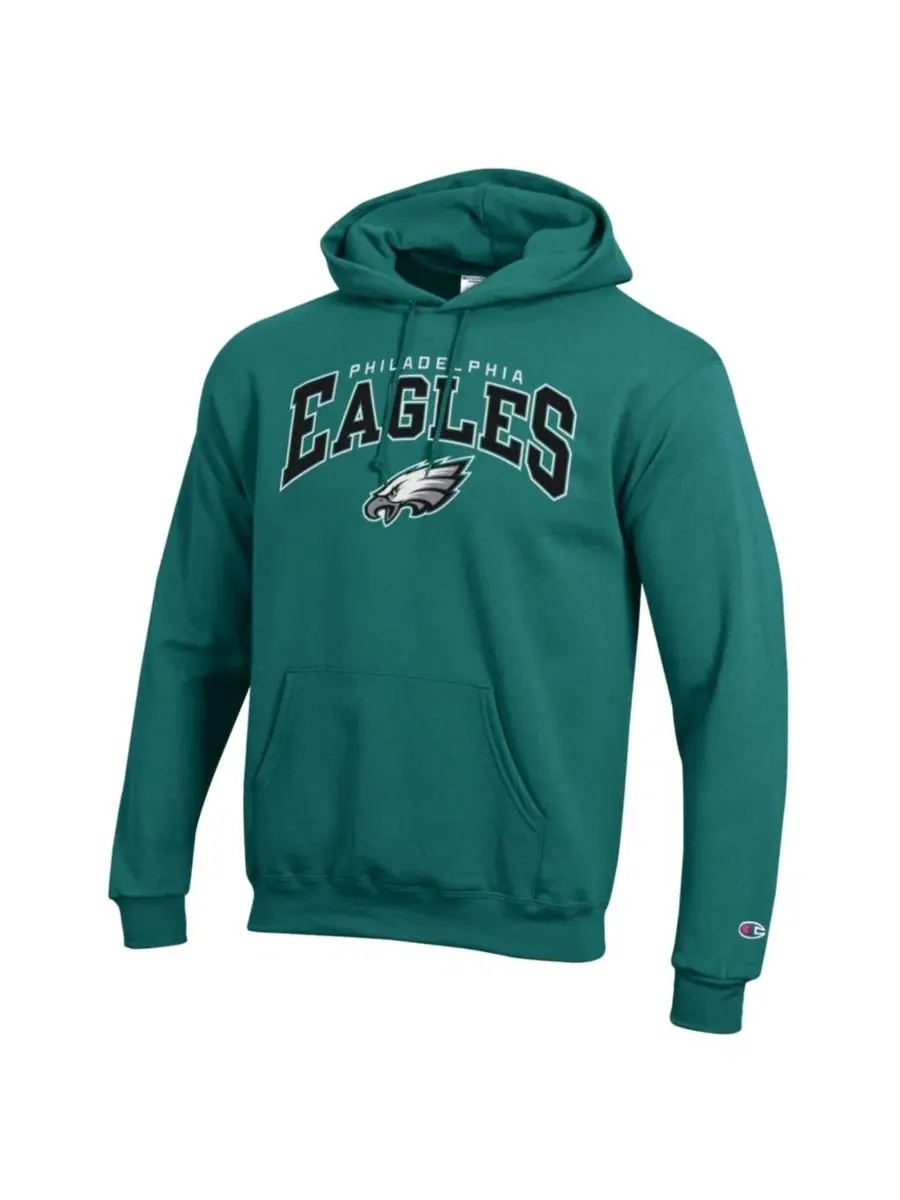 Худи с логотипом Champion Philadelphia Eagles Midnight Green — изображение 2 из 3, зеленый