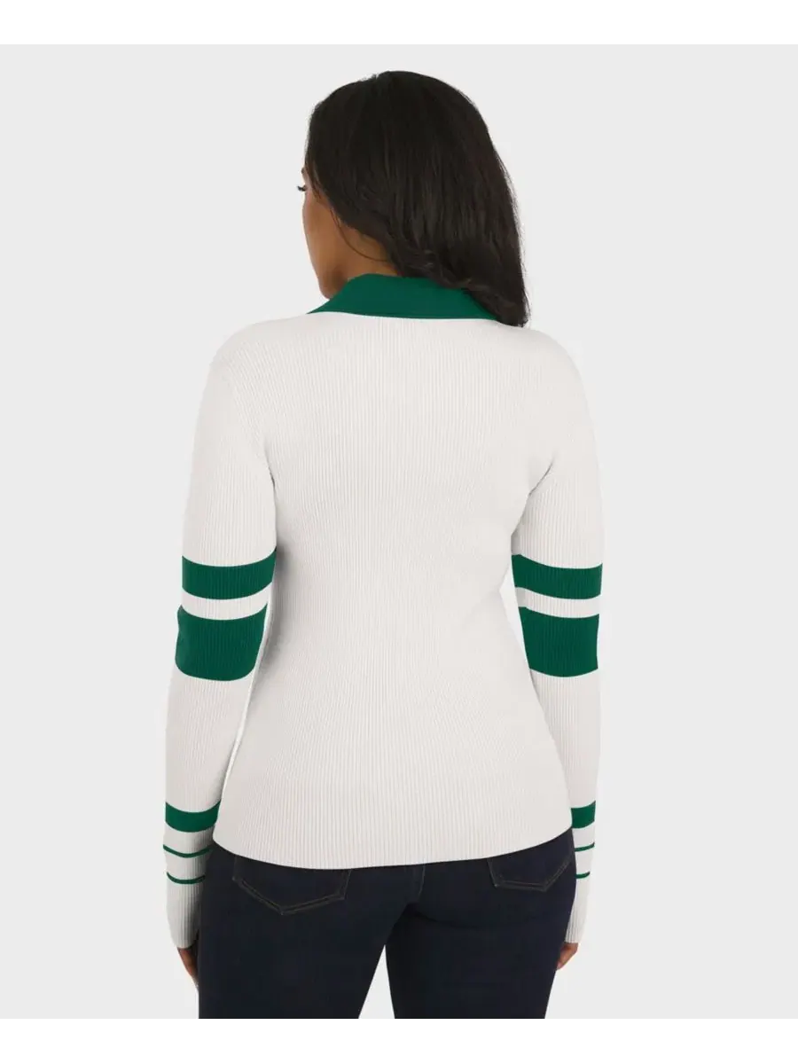 Женский свитер-поло с ребристым узором New York Jets WEAR by Erin Andrews — изображение 5 из 5, белый