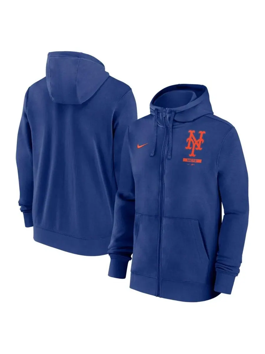 Толстовка с капюшоном и молнией New York Mets Primetime Lockup Nike — изображение 1 из 3, королевский