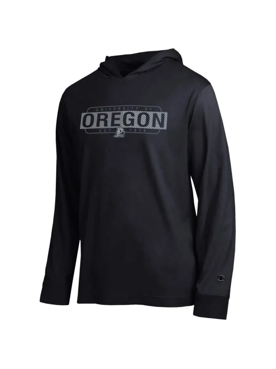 Футболка-худи с капюшоном с длинным рукавом Oregon Ducks Gradient All-Star Champion — изображение 3 из 3, черный