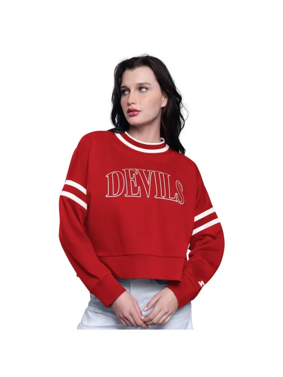 Starter Женская красная укороченная толстовка New Jersey Devils Power Play — изображение 1 из 2, красный