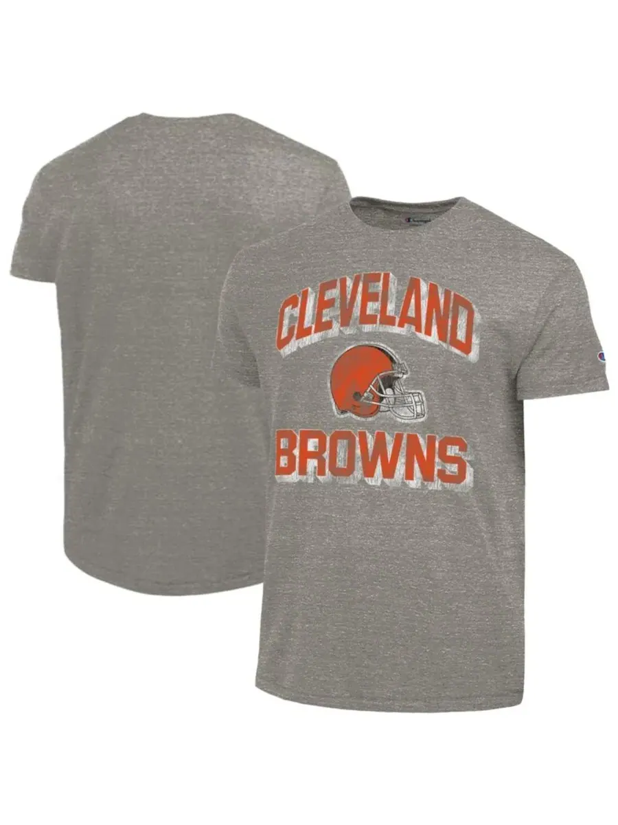 Футболка с принтом Cleveland Browns Ultimate Tri-Blend Champion — изображение 1 из 3, темно-серый