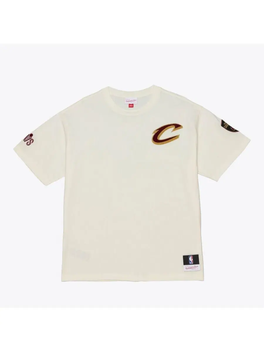 Футболка с цепным стежком и аппликацией на рукавах Cleveland Cavaliers Mitchell & Ness — изображение 1 из 5, бежевый