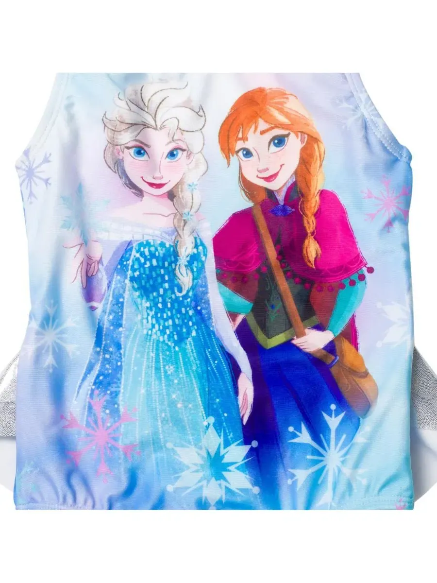 Детский слитный купальник без рукавов с принтом Elsa Anna Watercolor Frozen — изображение 4 из 8