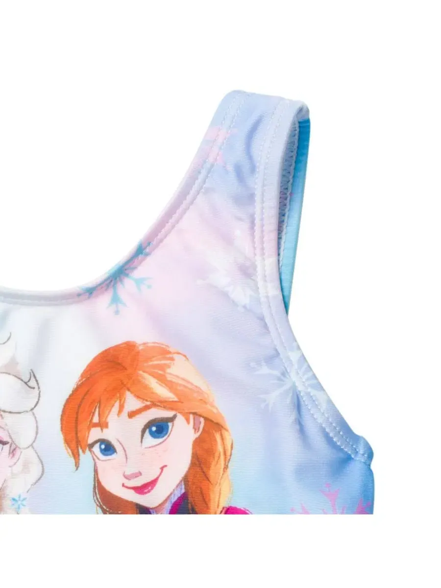 Детский слитный купальник без рукавов с принтом Elsa Anna Watercolor Frozen — изображение 7 из 8