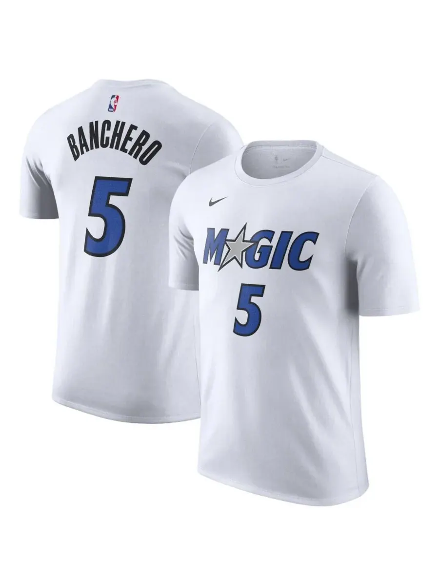 Nike Мужская белая футболка Paolo Banchero Orlando Magic Association Edition с именем и номером — изображение 1 из 3, белый