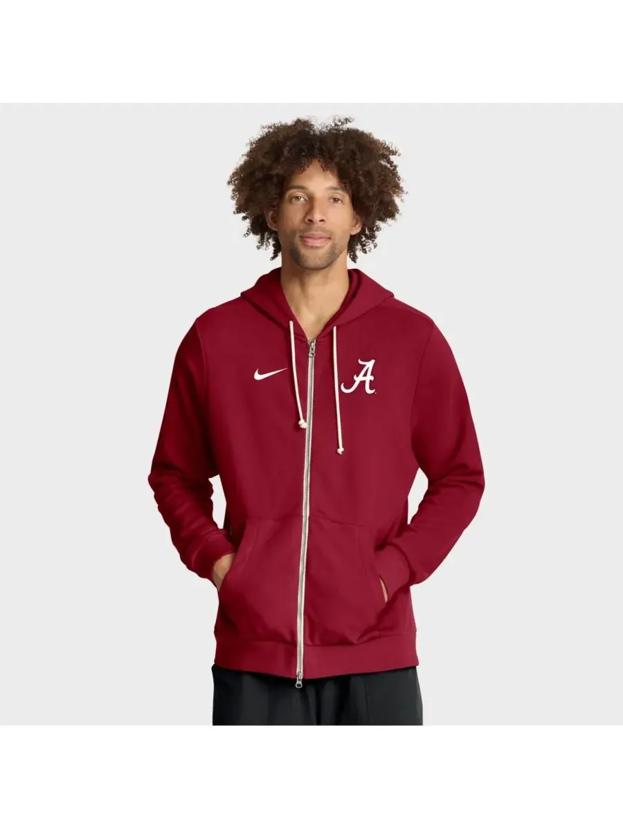 Nike Мужская толстовка на молнии Crimson Alabama Crimson Tide 2025 Sideline Standard Issue Dri-FIT — изображение 1 из 3