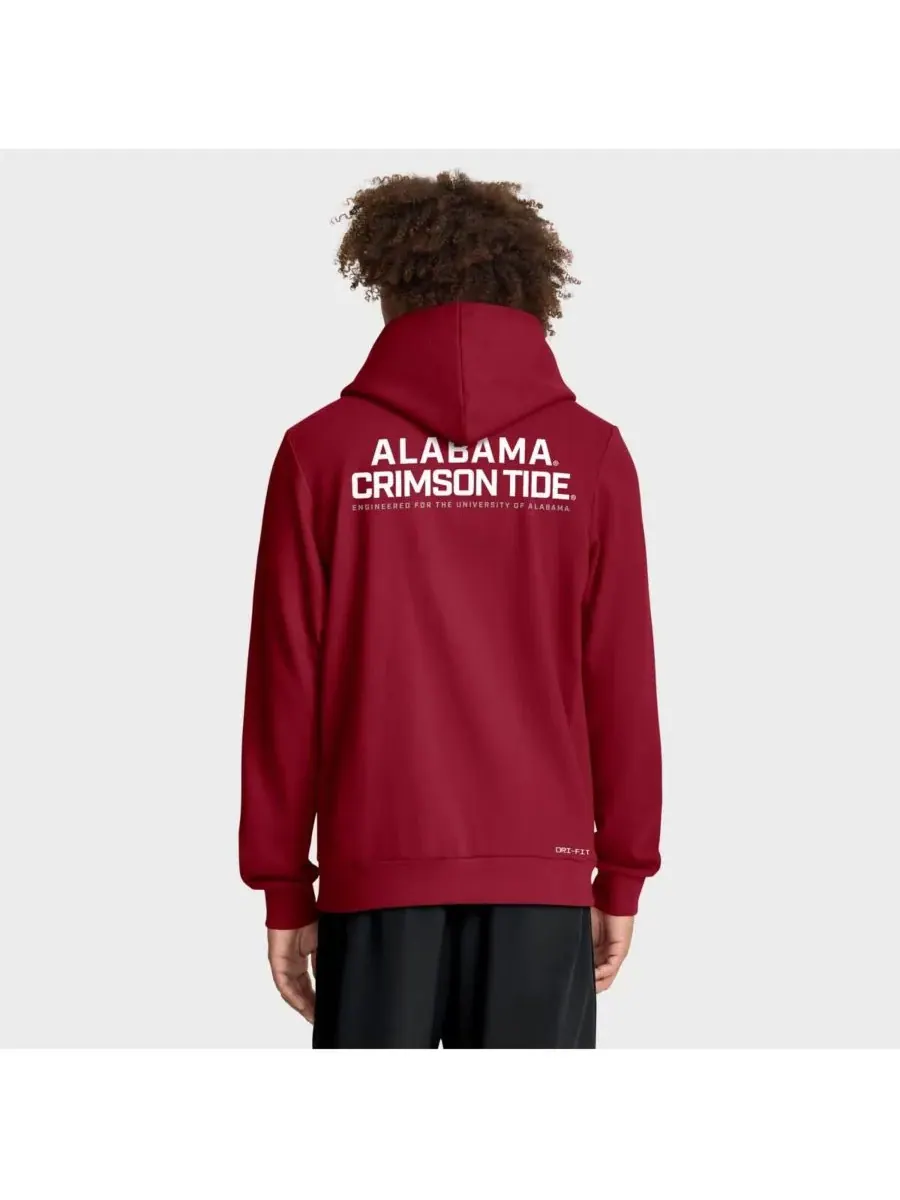 Nike Мужская толстовка на молнии Crimson Alabama Crimson Tide 2025 Sideline Standard Issue Dri-FIT — изображение 2 из 3