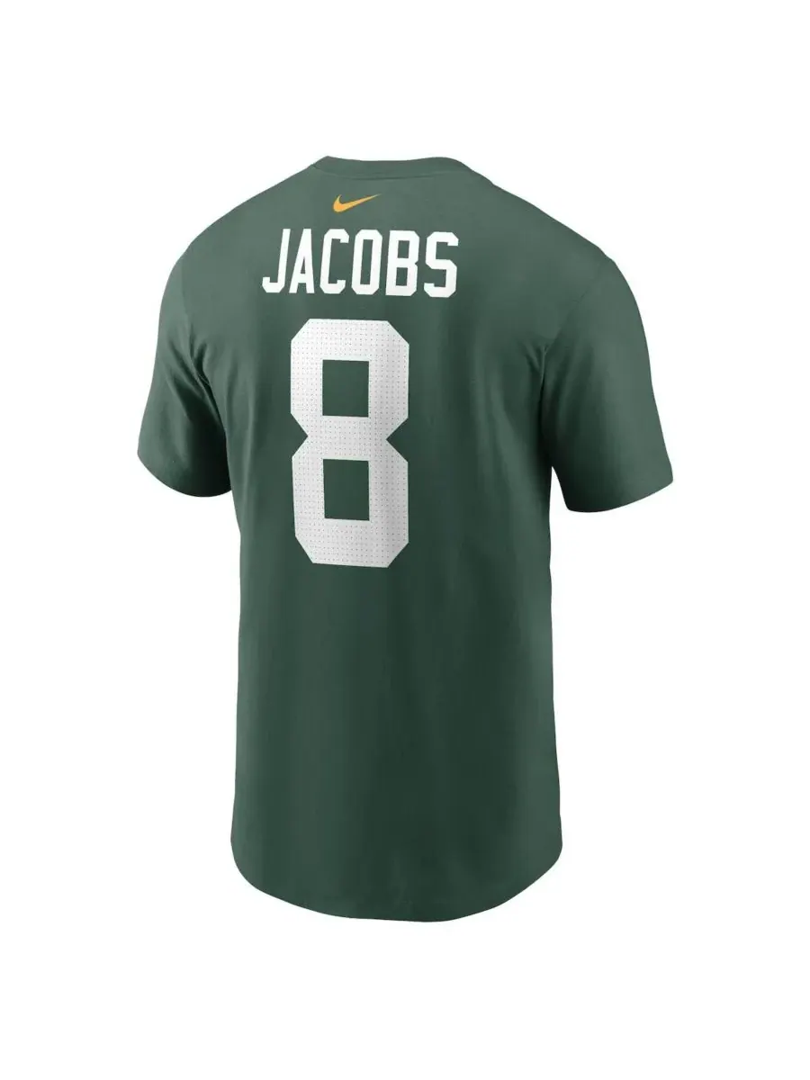 Fanatics Мужская футболка Nike с именем и номером игрока команды Green Bay Packers Джоша Джейкобса — изображение 2 из 3