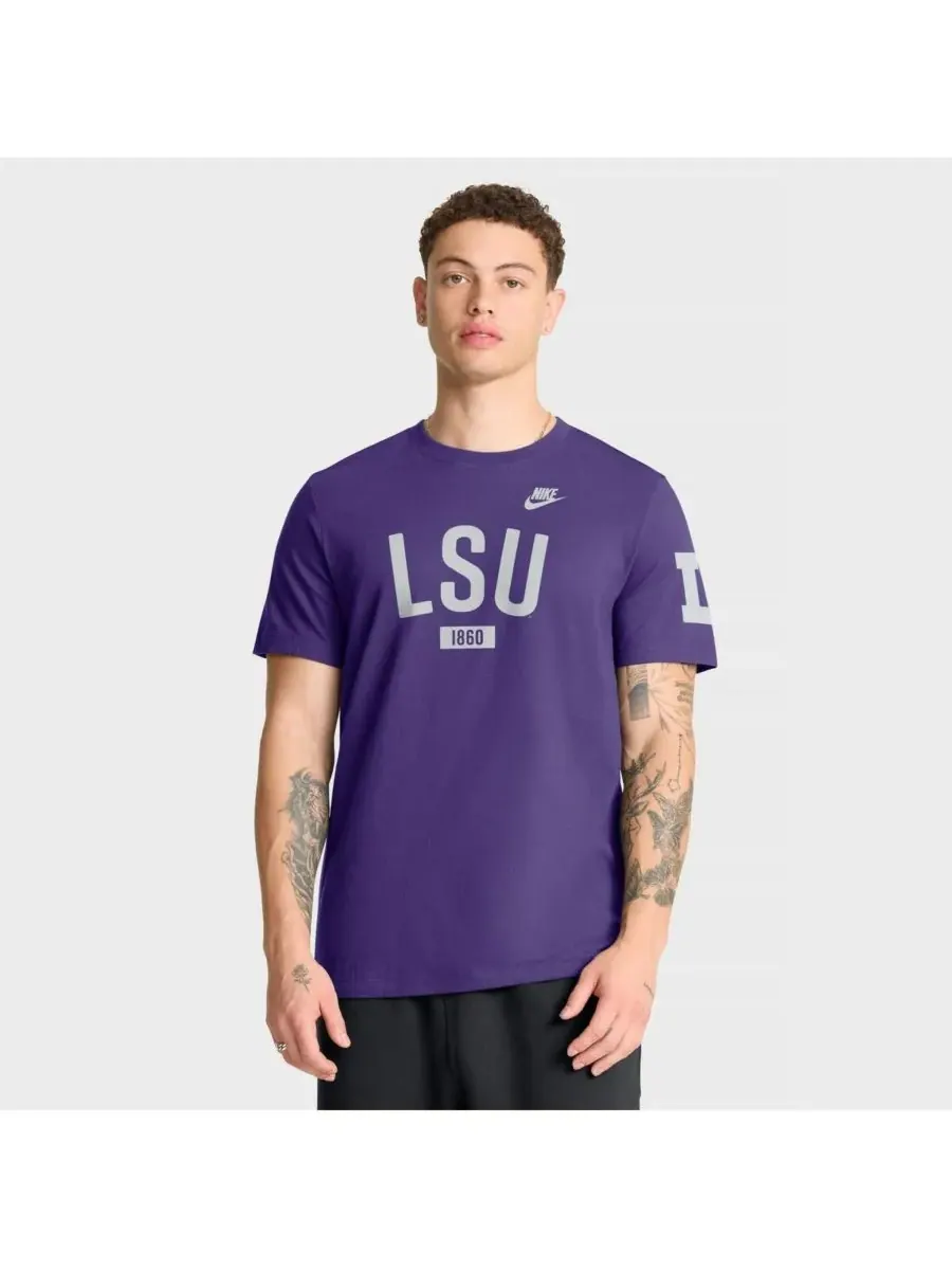 Nike Мужская фиолетовая футболка LSU Tigers Legacy Arch — изображение 1 из 5, фиолетовый