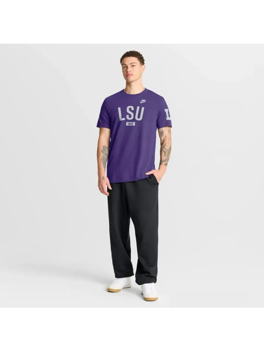 Nike Мужская фиолетовая футболка LSU Tigers Legacy Arch — изображение 3 из 5, фиолетовый
