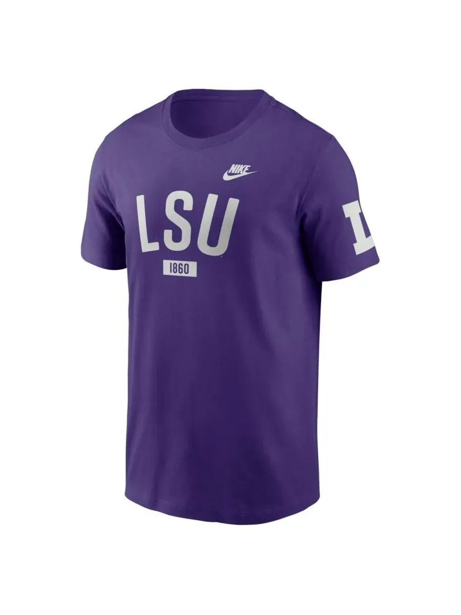 Nike Мужская фиолетовая футболка LSU Tigers Legacy Arch — изображение 4 из 5, фиолетовый