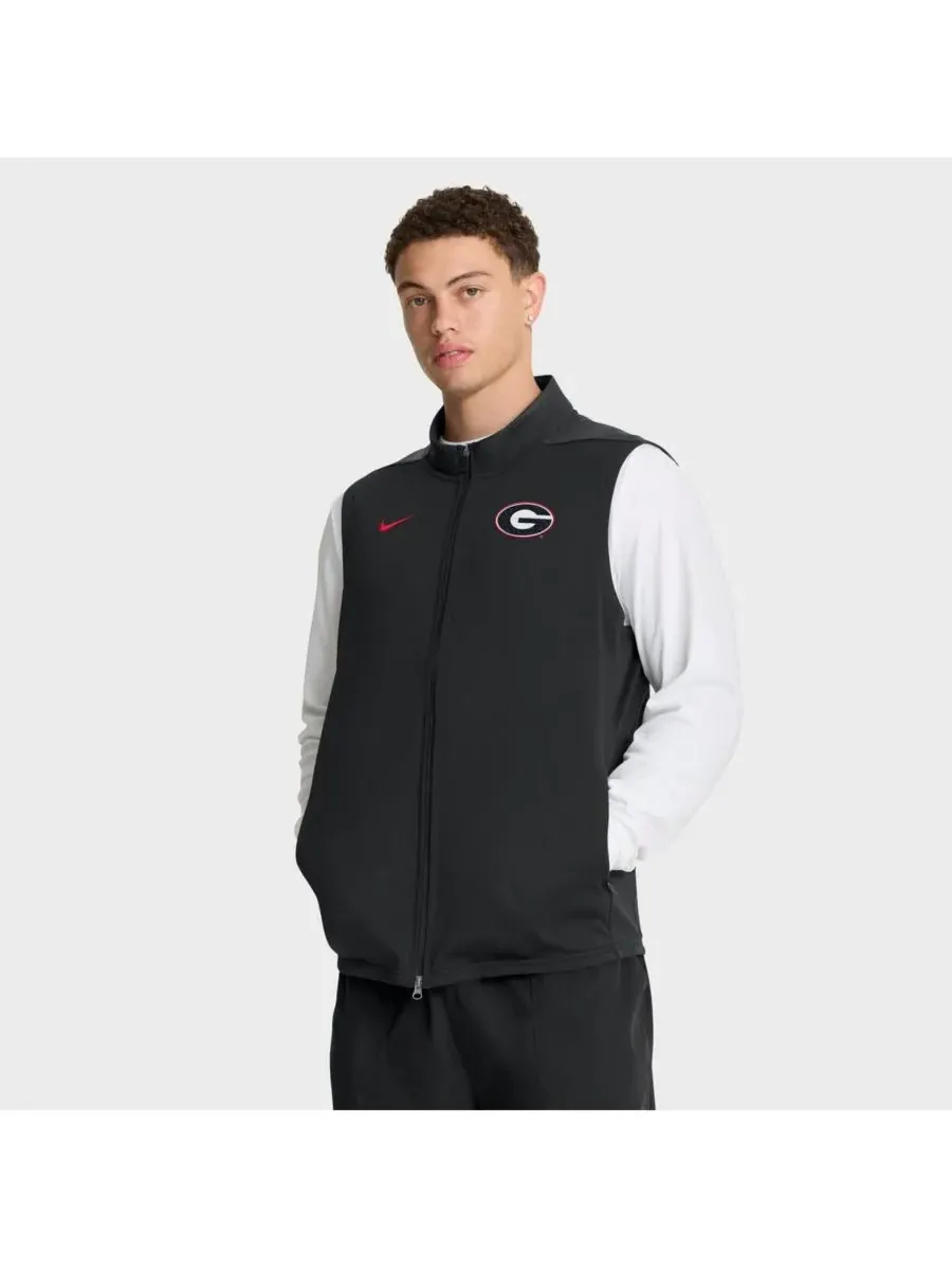 Nike Мужской черный жилет на молнии Georgia Bulldogs Primetime Victory Performance — изображение 1 из 2