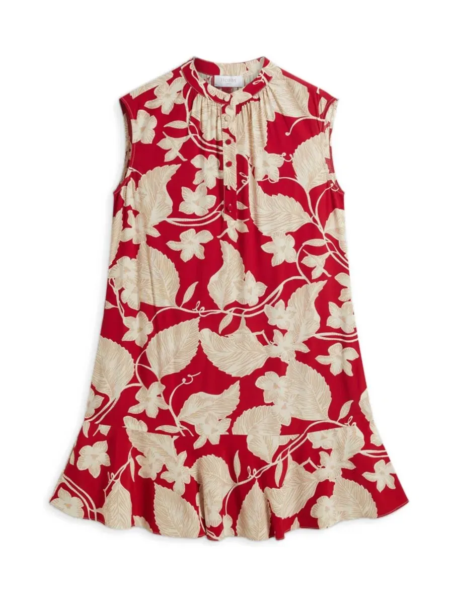 Платье-туника с воротником-мандарин Kesta Hobbs London, Redcream — изображение 3 из 3