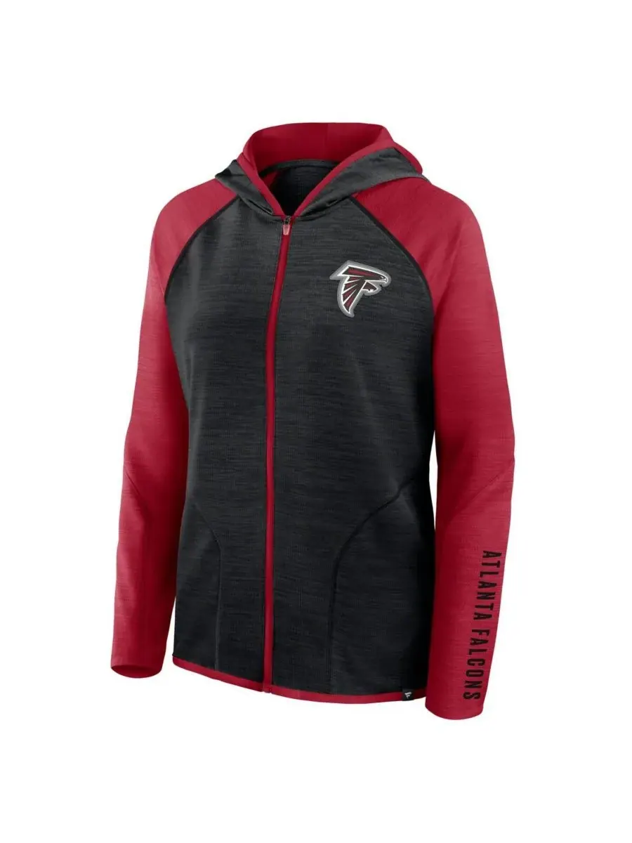 Fanatics Женская черно-красная толстовка на молнии с рукавами реглан и надписью "Atlanta Falcons — изображение 3 из 3