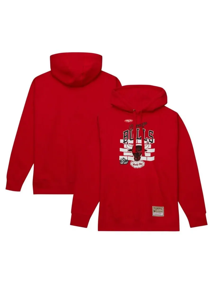Mitchell & Ness Мужская толстовка с капюшоном x Tats Cru Red Chicago Bulls Hardwood Classics Brick — изображение 1 из 4
