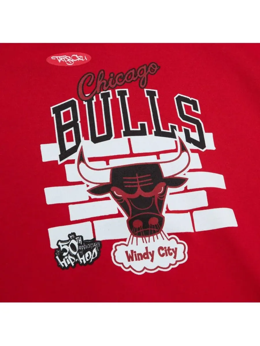 Mitchell & Ness Мужская толстовка с капюшоном x Tats Cru Red Chicago Bulls Hardwood Classics Brick — изображение 2 из 4
