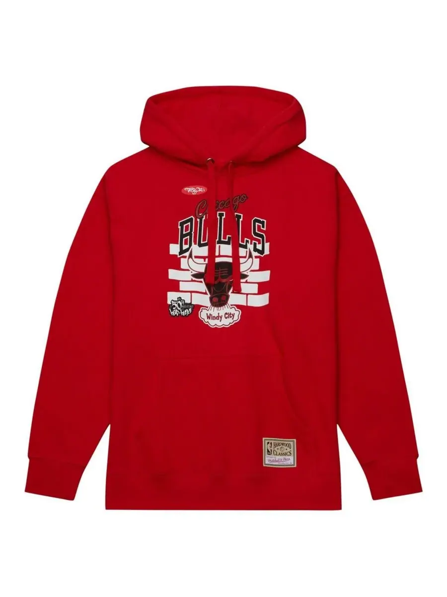 Mitchell & Ness Мужская толстовка с капюшоном x Tats Cru Red Chicago Bulls Hardwood Classics Brick — изображение 4 из 4