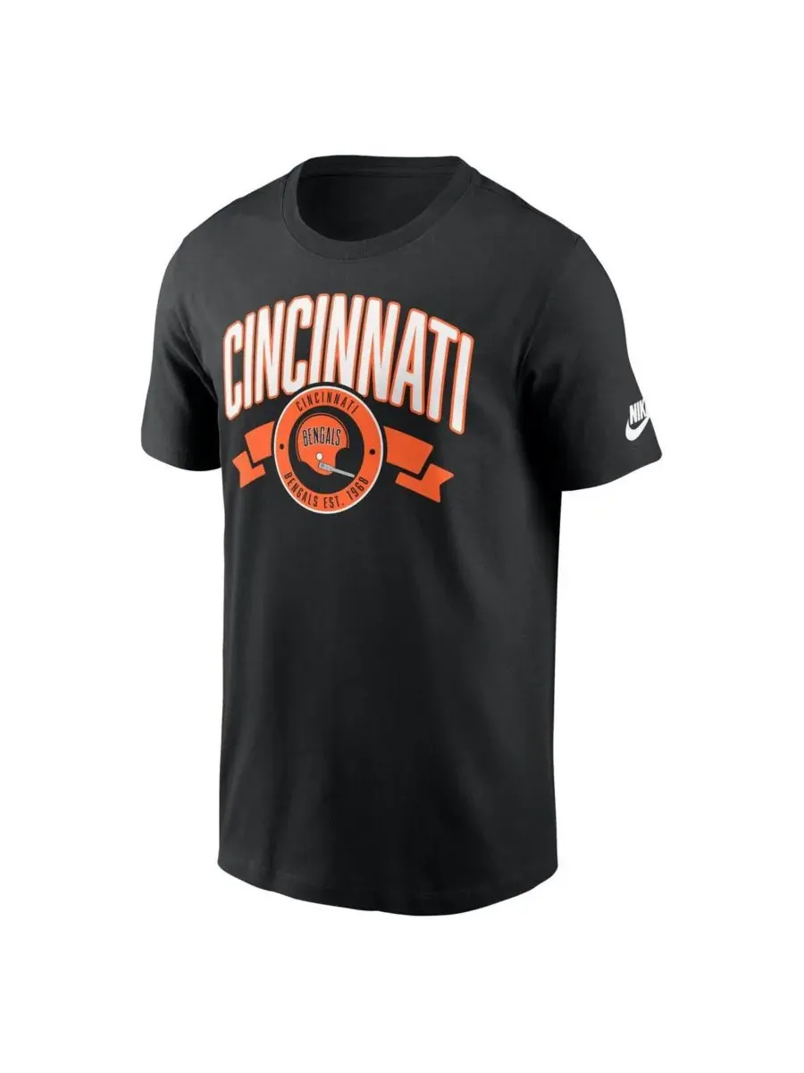 Nike Мужская черная футболка Cincinnati Bengals Rewind с изображением спереди и сзади — изображение 2 из 3, черный