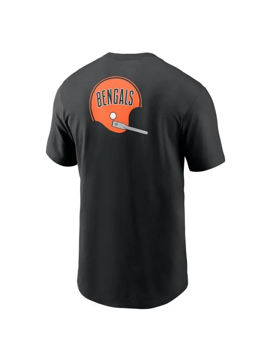Nike Мужская черная футболка Cincinnati Bengals Rewind с изображением спереди и сзади — изображение 3 из 3, черный