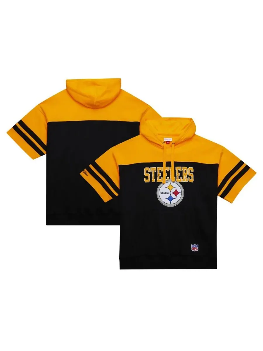 Mitchell & Ness Мужская черная толстовка с коротким рукавом и винтажным логотипом Pittsburgh — изображение 1 из 4, черный