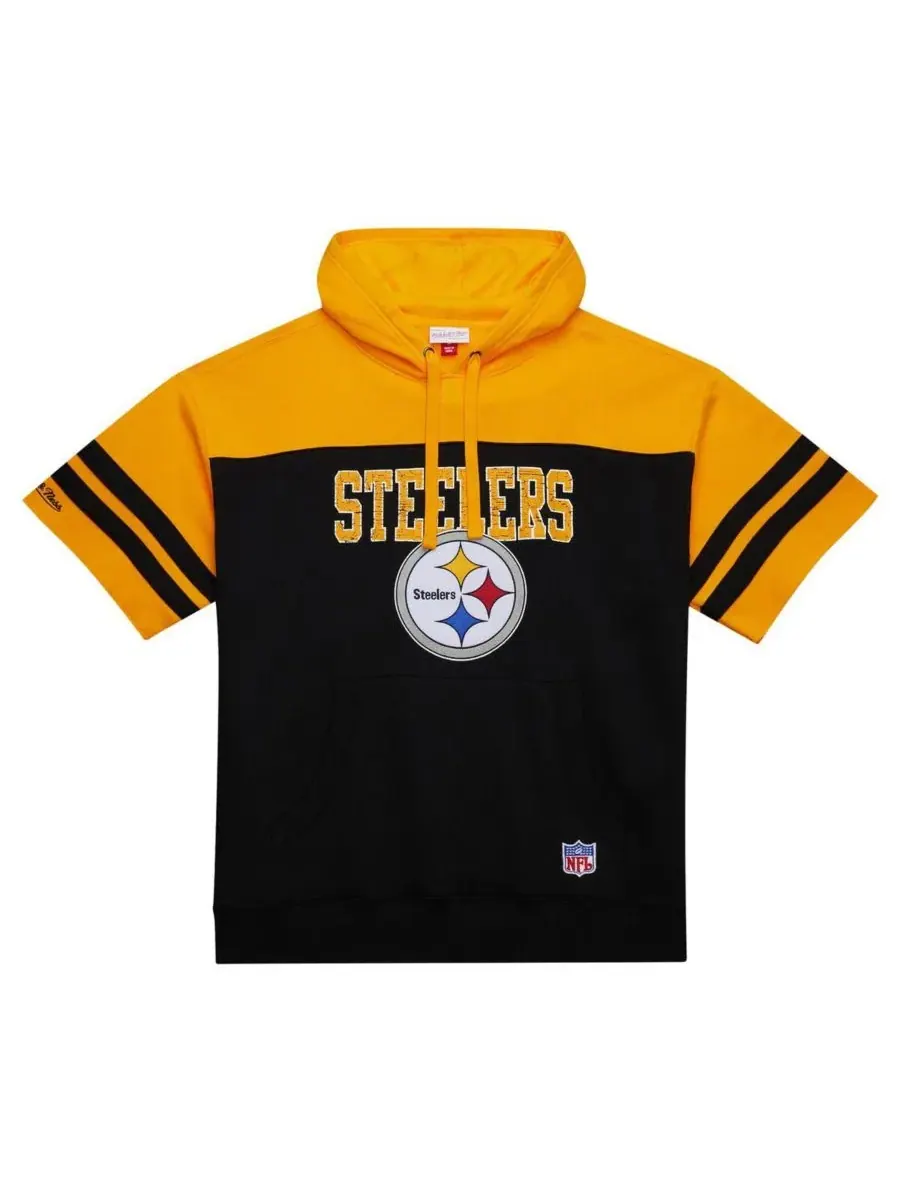 Mitchell & Ness Мужская черная толстовка с коротким рукавом и винтажным логотипом Pittsburgh — изображение 2 из 4, черный