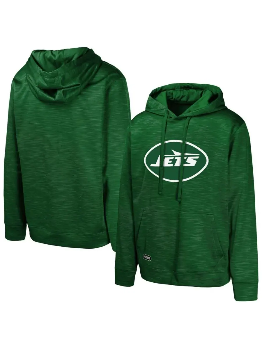 Outerstuff Мужская зеленая флисовая толстовка с капюшоном New York Jets Streak — изображение 1 из 3, зеленый