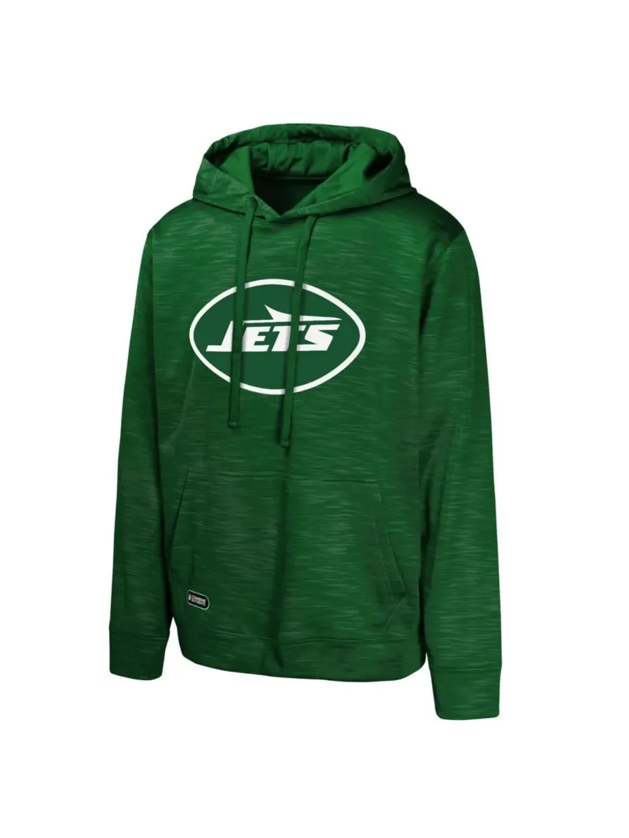 Outerstuff Мужская зеленая флисовая толстовка с капюшоном New York Jets Streak — изображение 2 из 3, зеленый