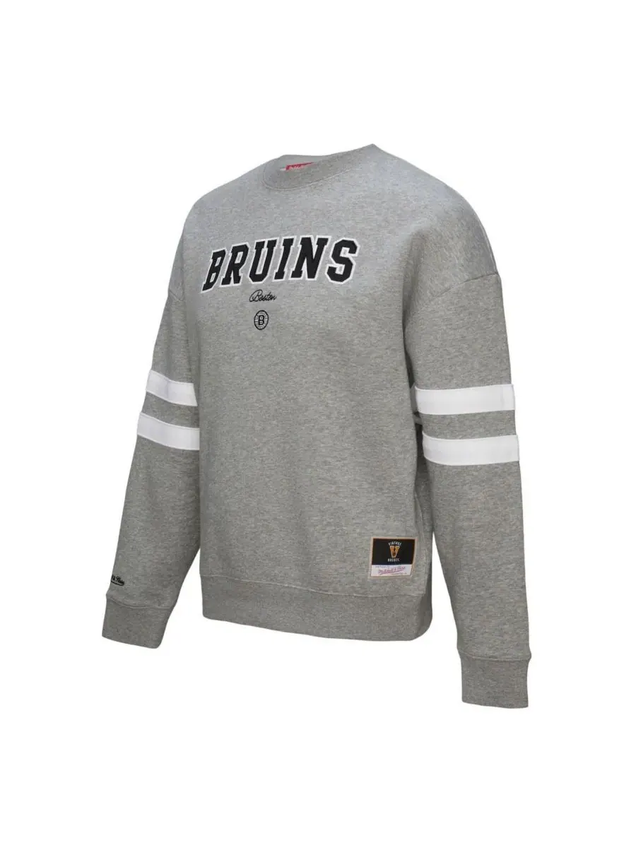 Mitchell & Ness Женская легкая толстовка с логотипом Boston Bruins серого меланжевого цвета — изображение 2 из 3, серый