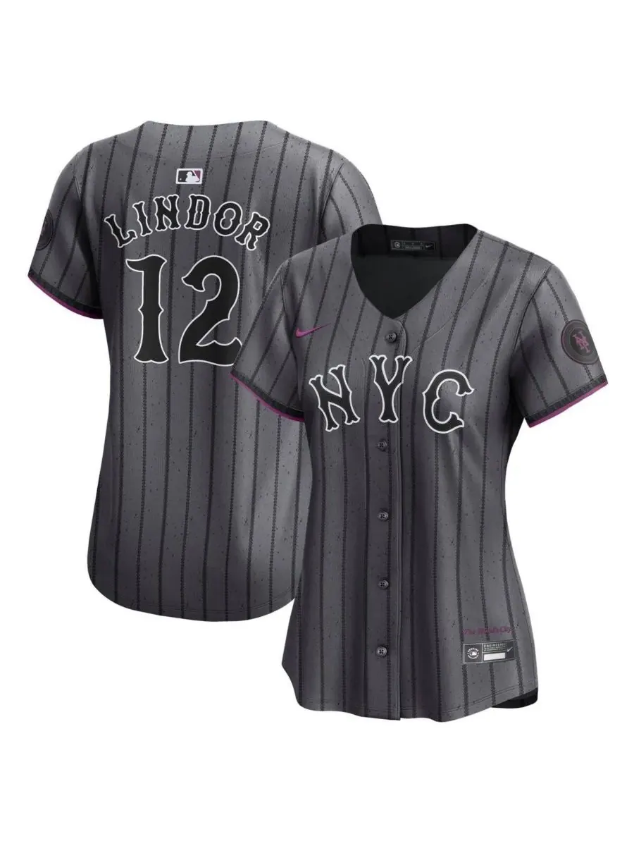 Nike Женская футболка Francisco Lindor Gray New York Mets City Connect Limited — изображение 1 из 3, серый
