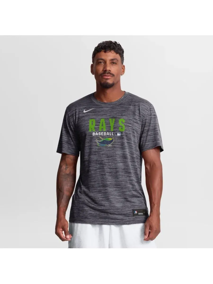 Nike Мужская черная футболка Tampa Bay Rays из аутентичной коллекции Velocity Dri-FIT — изображение 1 из 3, черный