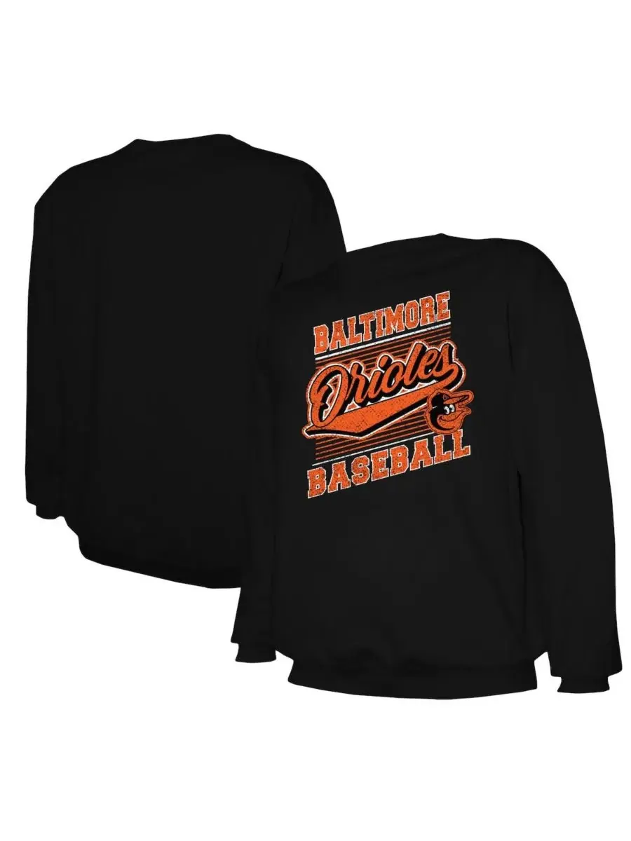 Stitches Мужская черная легкая толстовка Baltimore Orioles — черный