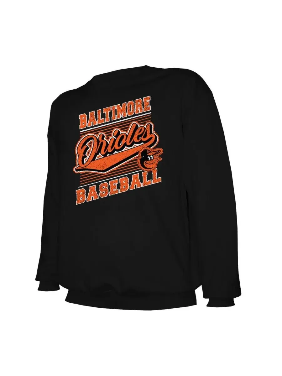 Stitches Мужская черная легкая толстовка Baltimore Orioles — изображение 2 из 3, черный