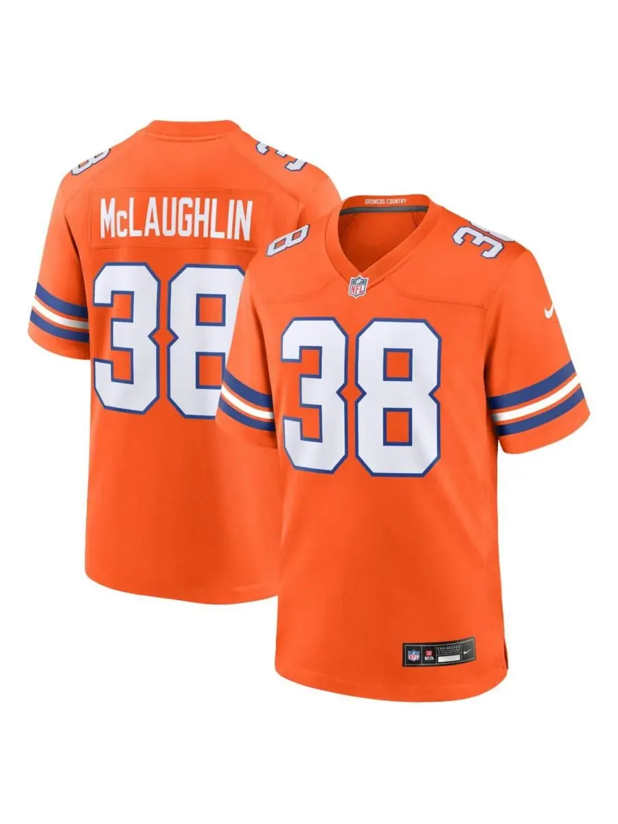 Nike Мужская оранжевая игровая майка Джалила Маклафлина из коллекции Denver Broncos Mile High 1977 — изображение 1 из 3