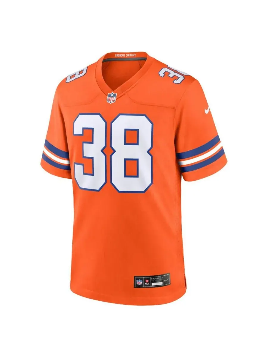 Nike Мужская оранжевая игровая майка Джалила Маклафлина из коллекции Denver Broncos Mile High 1977 — изображение 2 из 3