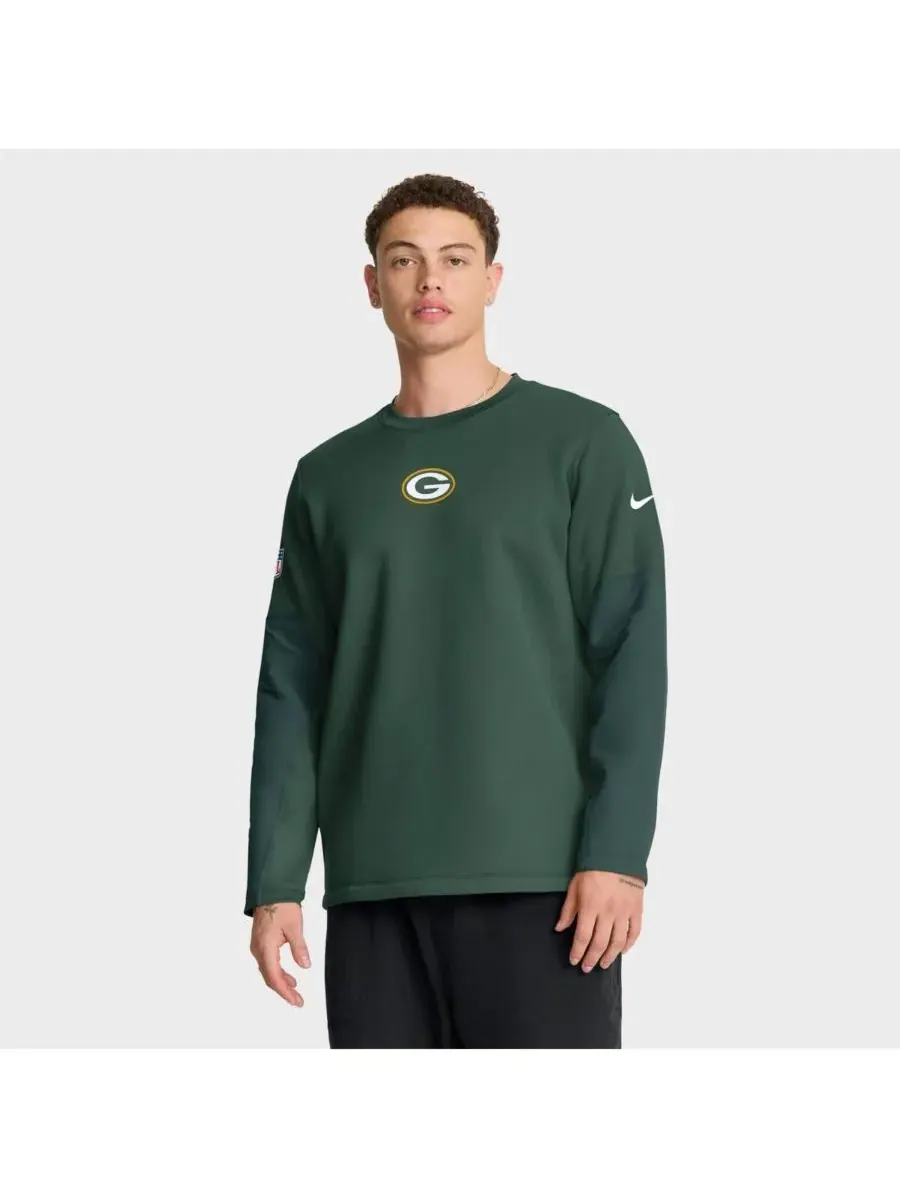 Nike Мужская футболка с длинным рукавом Green Bay Packers Sideline Scripted to Win Performance — изображение 1 из 5, зеленый