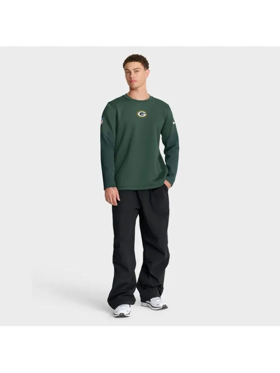 Nike Мужская футболка с длинным рукавом Green Bay Packers Sideline Scripted to Win Performance — изображение 3 из 5, зеленый