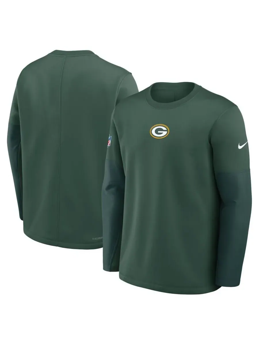 Nike Мужская футболка с длинным рукавом Green Bay Packers Sideline Scripted to Win Performance — изображение 4 из 5, зеленый