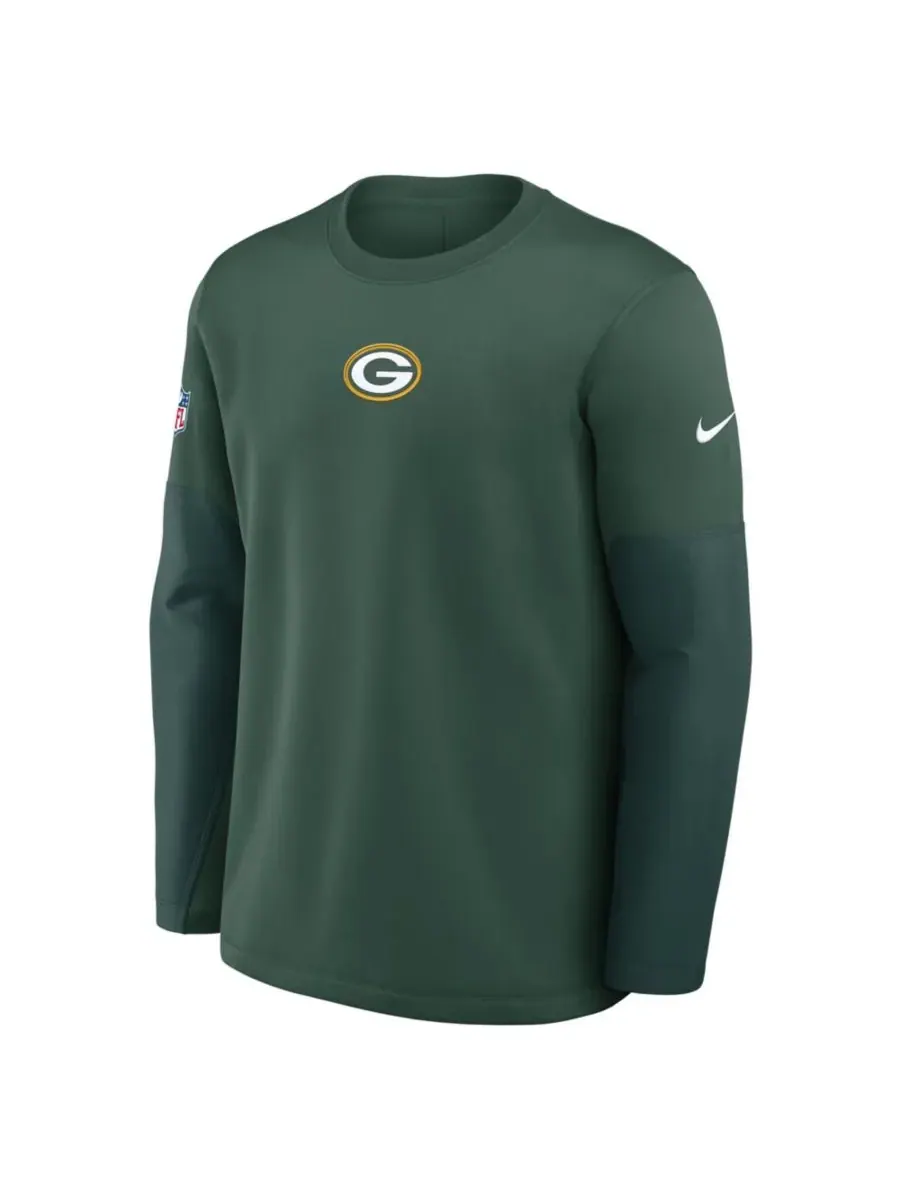 Nike Мужская футболка с длинным рукавом Green Bay Packers Sideline Scripted to Win Performance — изображение 5 из 5, зеленый