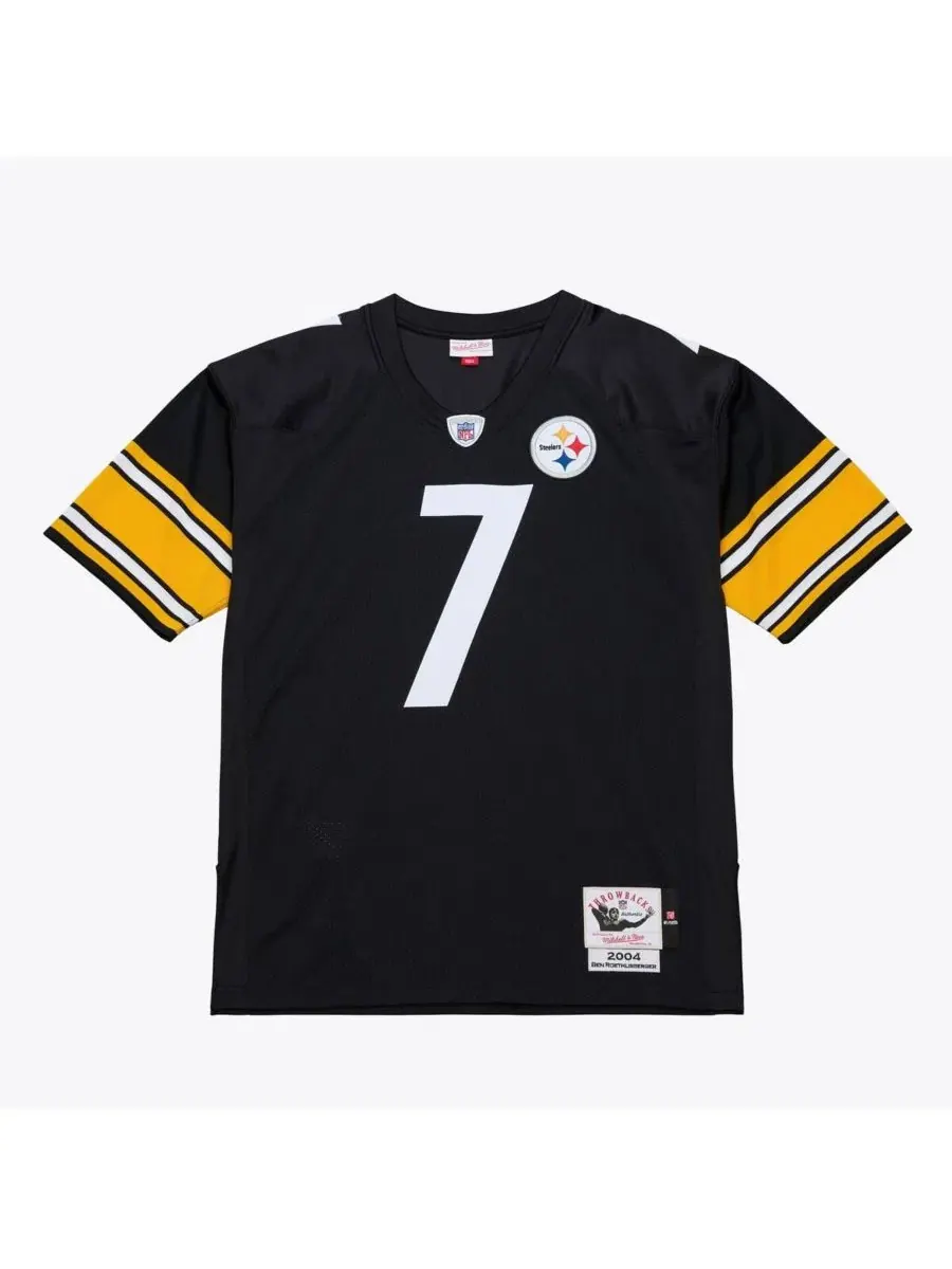 Мужская черная футболка Mitchell Ness Ben Roethlisberger Pittsburgh Steelers 2004 года Mitchell & — изображение 1 из 5