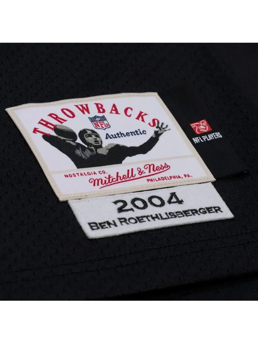 Мужская черная футболка Mitchell Ness Ben Roethlisberger Pittsburgh Steelers 2004 года Mitchell & — изображение 4 из 5