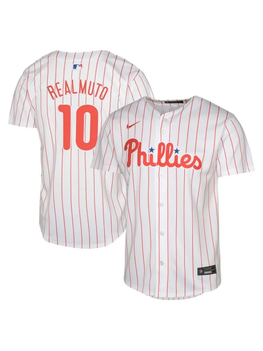 Nike Детская футболка JT Realmuto белого цвета с символикой Philadelphia Phillies, ограниченная — изображение 1 из 3, белый