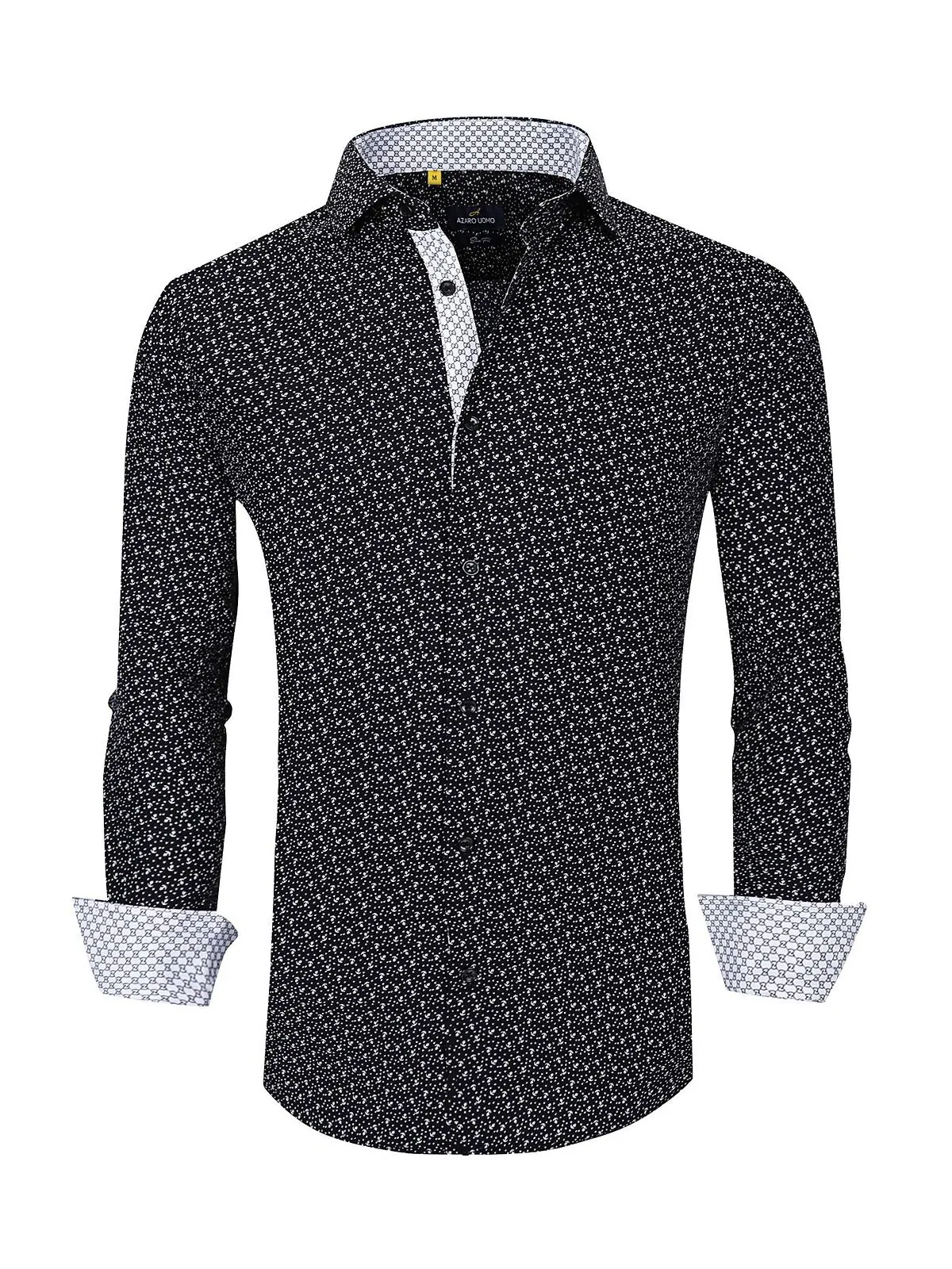 Мужская классическая рубашка slim fit business в морском стиле на пуговицах Azaro Uomo
