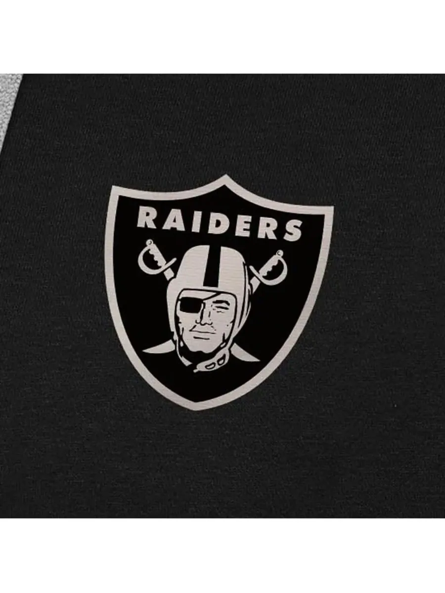 Antigua Мужская черная толстовка с капюшоном Las Vegas Raiders Brushed Carbon Victory — изображение 2 из 4, черный